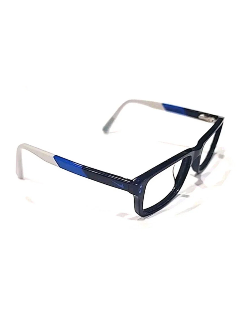 Nike 5537 411 Boys Kids Blue White Rectangle Eyeglasses 47-16 130